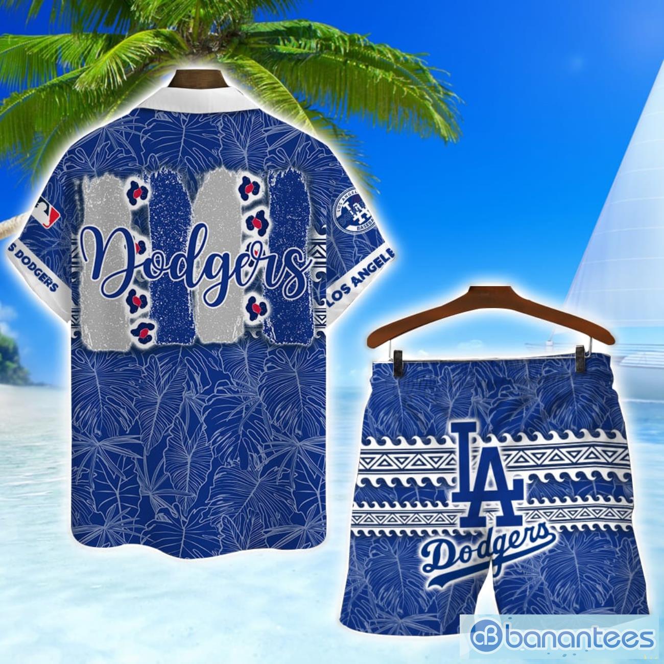 los angeles dodgers mlb hawaiian shirt and shorts vintage pattern shirt 1 image Los Angeles Dodgers MLB Hawaiian Shirt And Shorts Vintage Pattern Shirt Product Photo 2