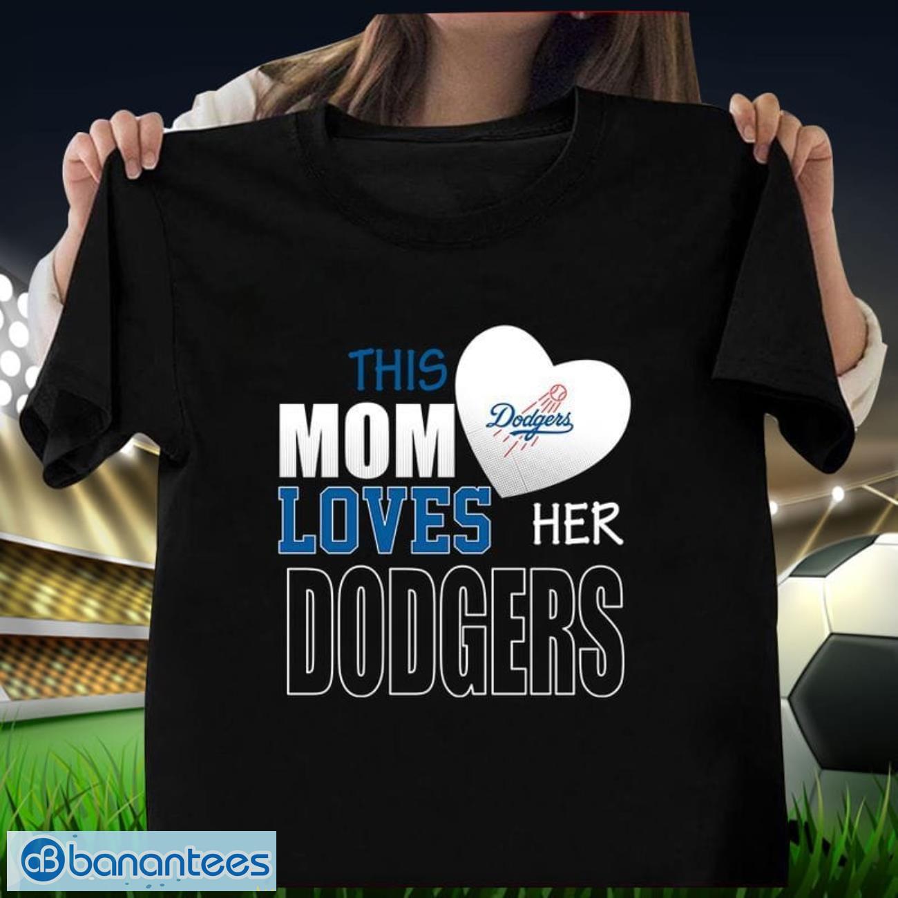 los angeles dodgers mom loves mothers day t shirt image Los Angeles Dodgers Mom Loves Mother's Day T Shirt Product Photo