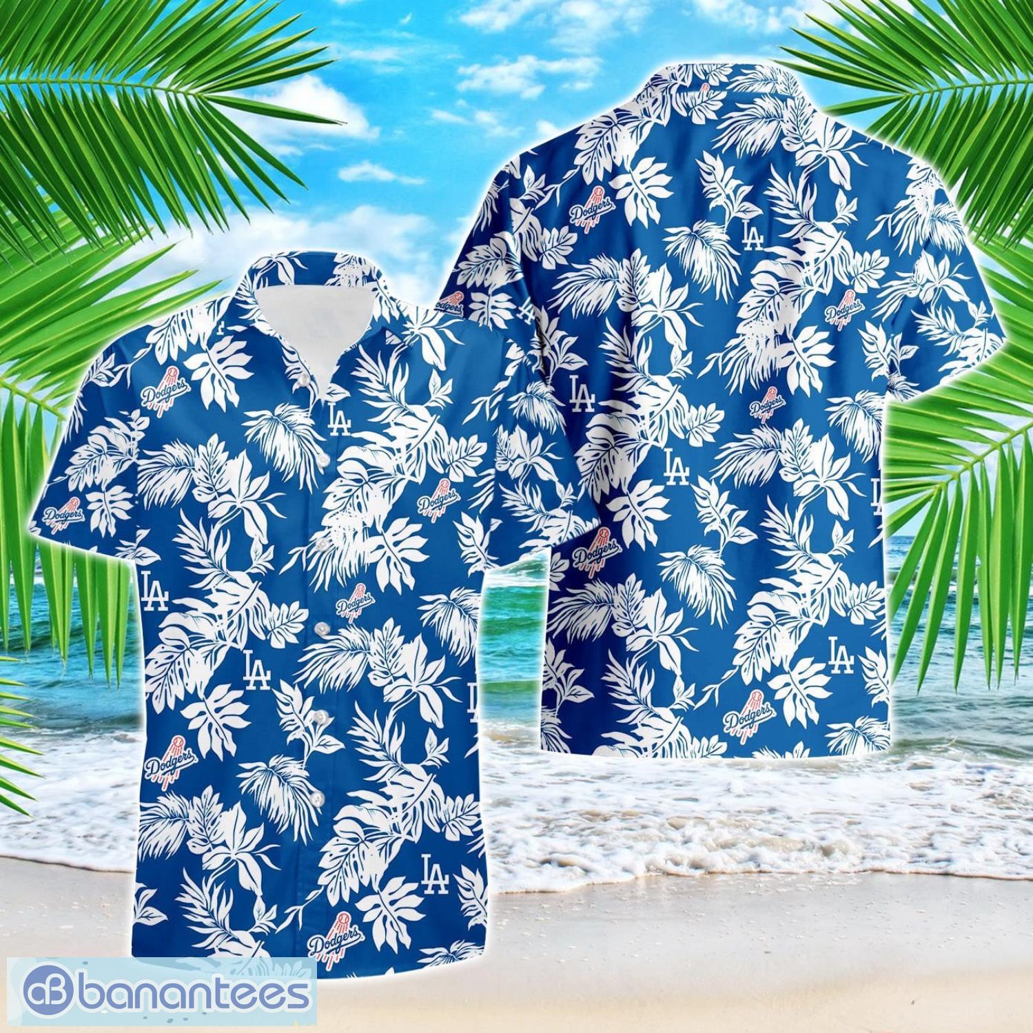 Los Angeles Dodgers Tropical Leaf 3D Printed Hawaiian Shirt Beach Team Gift Product Photo 1
