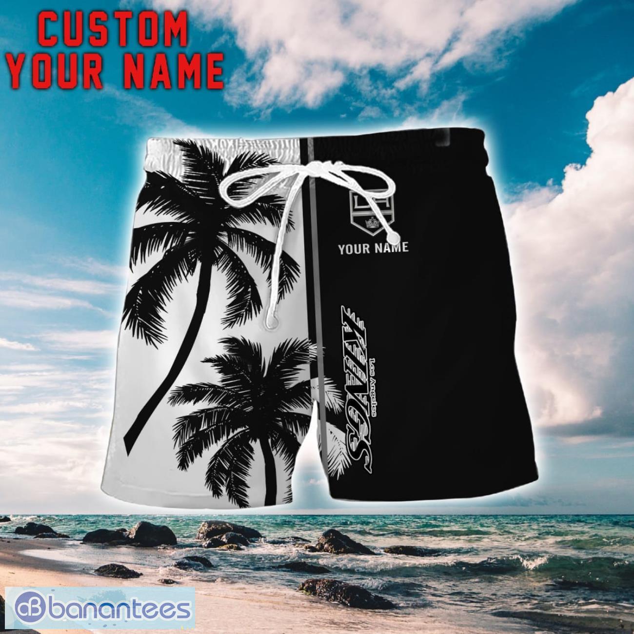 los angeles kings coconut pattern hawaiian shirt and shorts personalized name unique gift for summer 1 image Los Angeles Kings Coconut Pattern Hawaiian Shirt And Shorts Personalized Name Unique Gift For Summer Product Photo 2