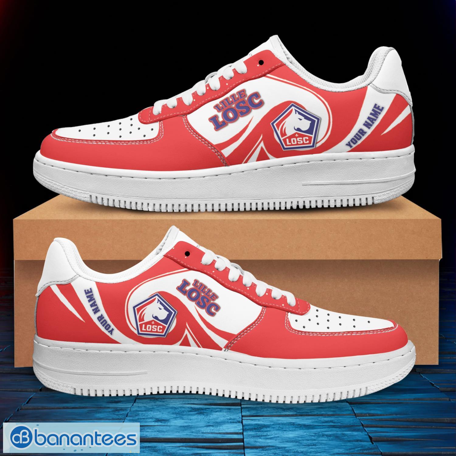 losc lille air force sneakers personalized name gift ideas for fans 1 image LOSC Lille Air Force Sneakers Personalized Name Gift Ideas For Fans Product Photo 2
