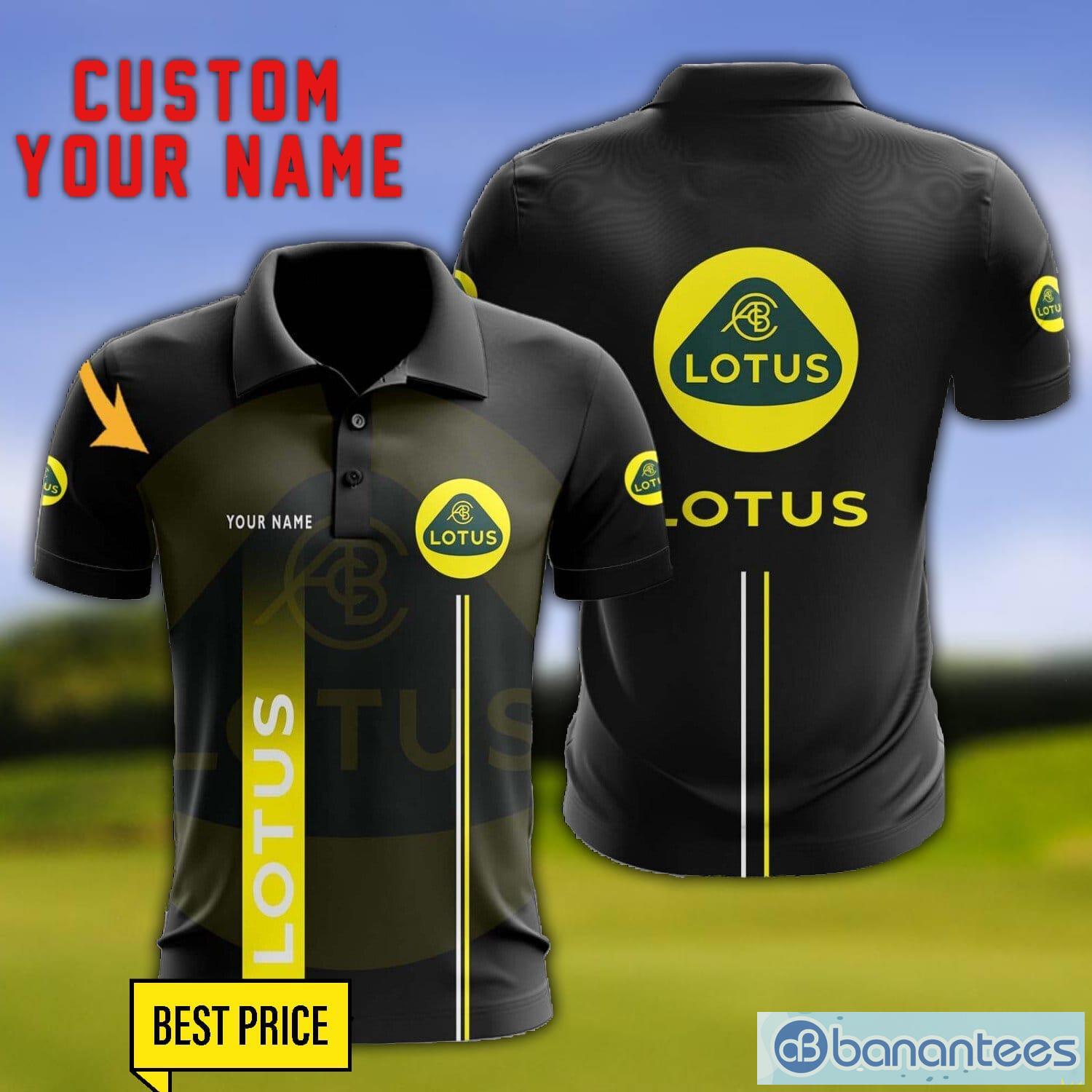 lotus 3d polo shirt personalized name for fans black polo shirt image Lotus 3D Polo Shirt Personalized Name For Fans Black Polo Shirt Product Photo 1