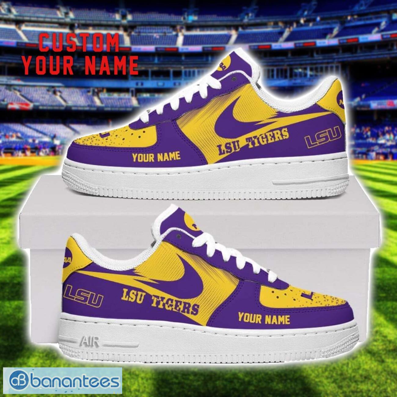 lsu tigers air force shoes sneakers for men women gift custom name image LSU Tigers Air Force Shoes Sneakers For Men Women Gift Custom Name Product Photo 1