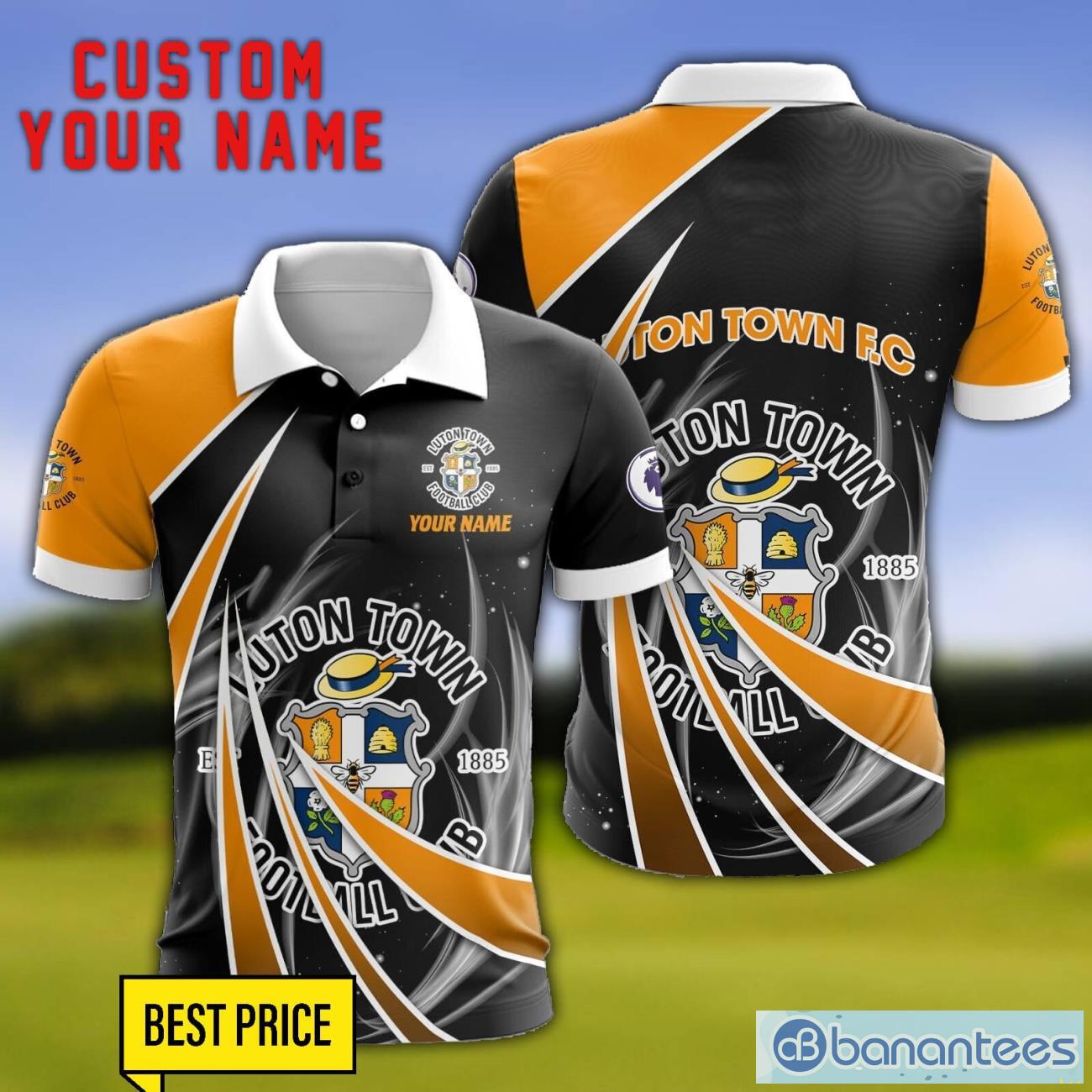 luton town fc personalized name 3d polo shirt gift for sport golf lover image Luton Town F.C Personalized Name 3D Polo Shirt Gift For Sport Golf Lover Product Photo 1