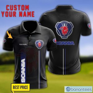 Scania 3D Polo Shirt Personalized Name For Fans Black Polo Shirt Product Photo 1