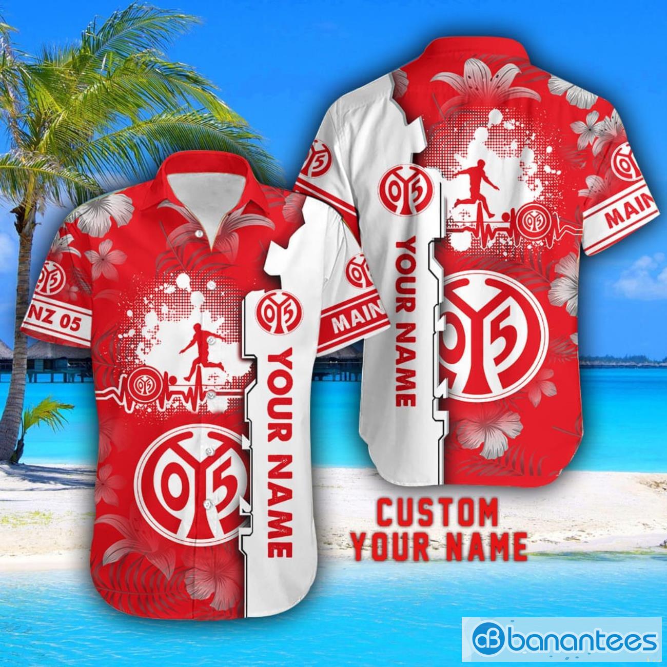 mainz 05 tropical combo hawaiian shirt and shorts personalized name for fans 1 image Mainz 05 Tropical Combo Hawaiian Shirt And Shorts Personalized Name For Fans Product Photo 2