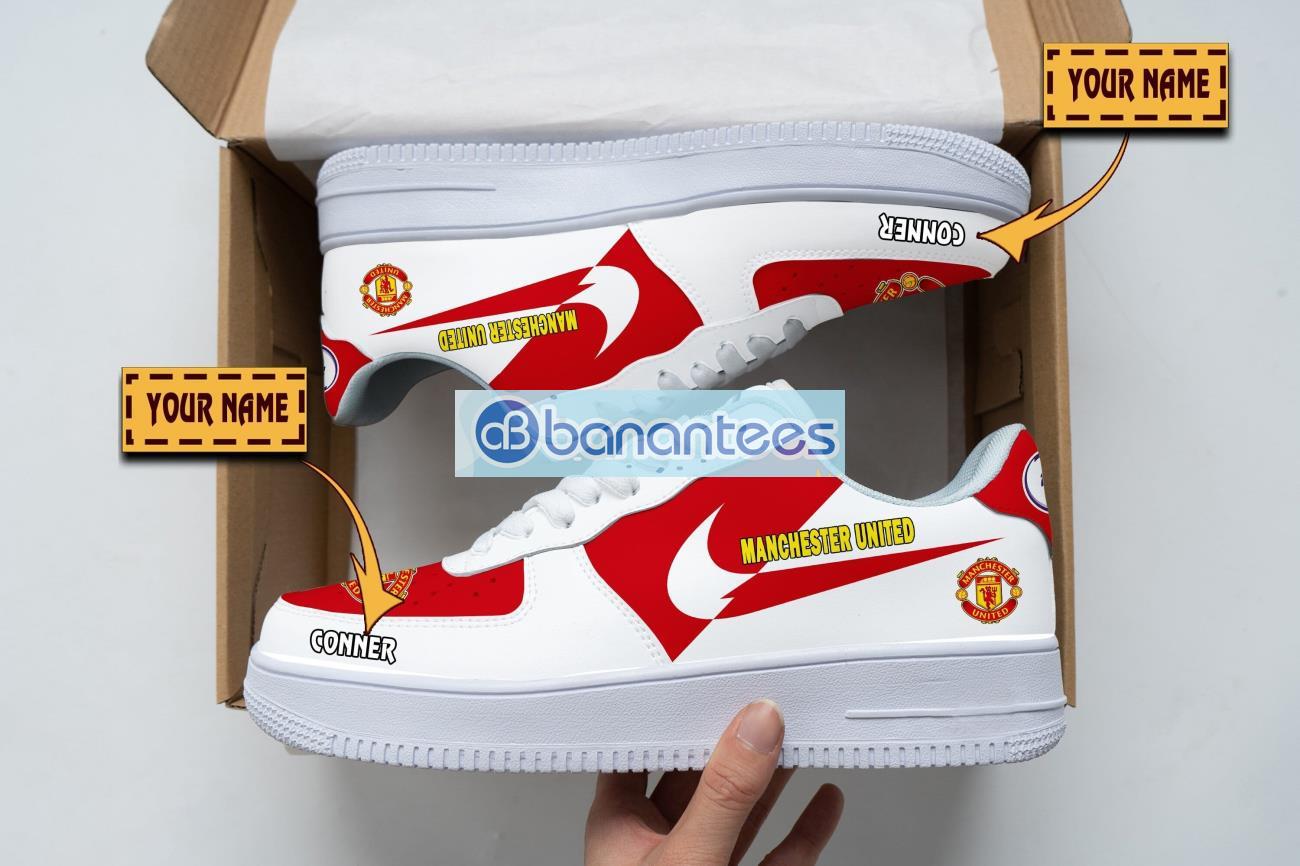 manchester united air force shoes custom name gift for fans af1 sneakers image Manchester United Air Force Shoes Custom Name Gift For Fans AF1 Sneakers Product Photo 1