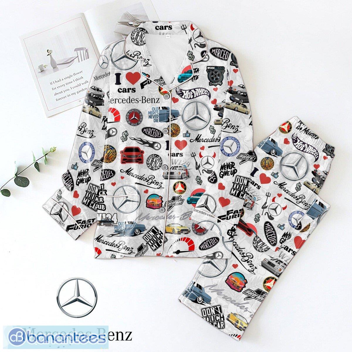Mercedes-Benz Style Car Button Pajamas Set Pattern For Men Women Fans ...