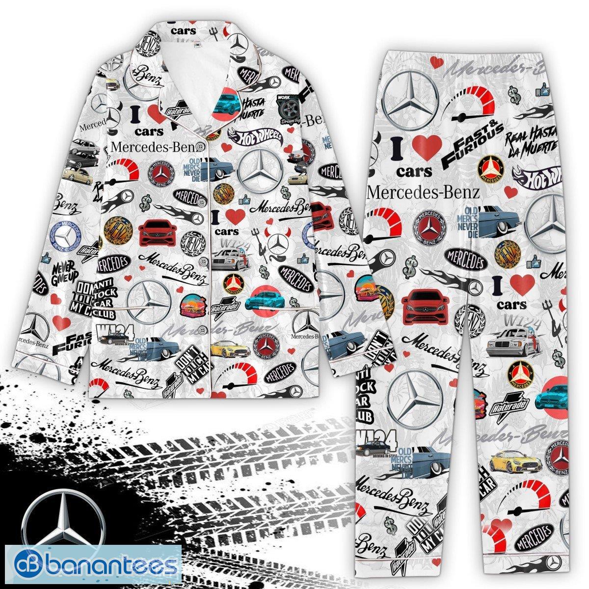 Mercedes-Benz Style Car Button Pajamas Set Pattern For Men Women Fans ...