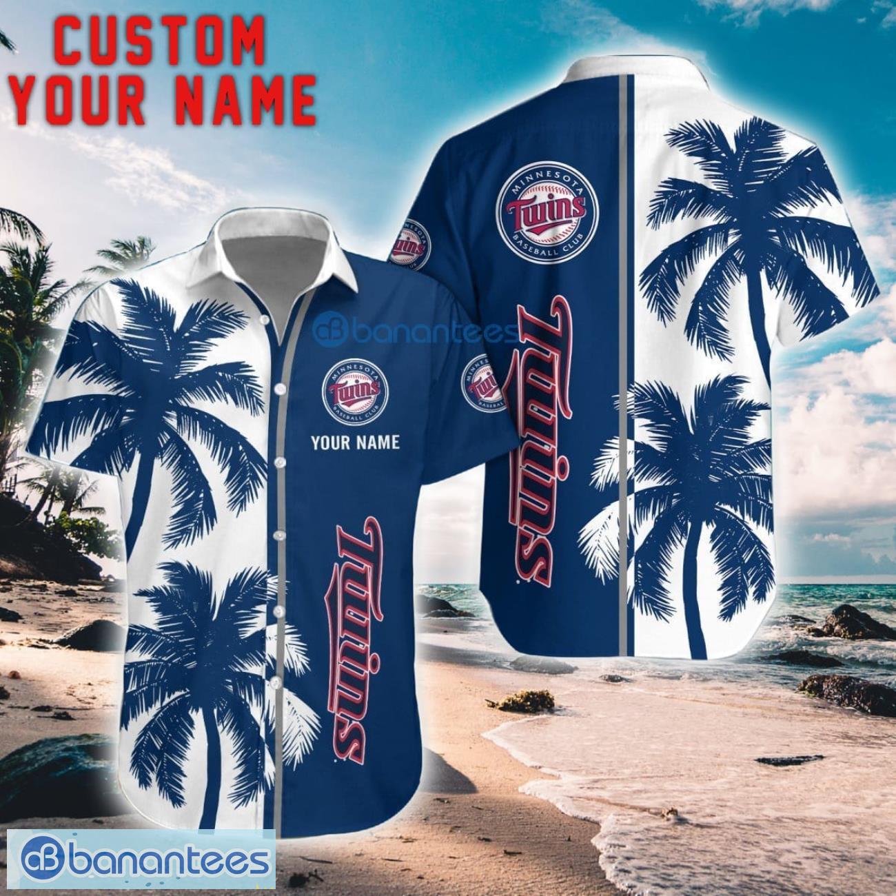 minnesota twins coconut pattern hawaiian shirt and shorts personalized name unique gift for summer image Minnesota Twins Coconut Pattern Hawaiian Shirt And Shorts Personalized Name Unique Gift For Summer Product Photo 1