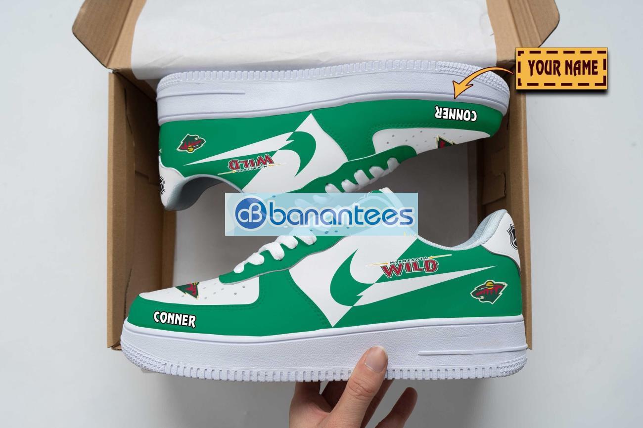 minnesota wild air force shoes custom name gift for fans af1 sneakers image Minnesota Wild Air Force Shoes Custom Name Gift For Fans AF1 Sneakers Product Photo 1