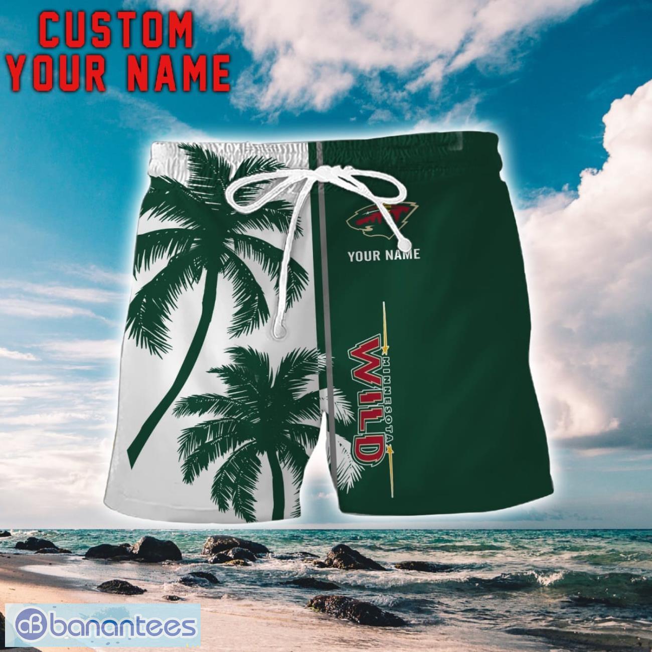minnesota wild coconut pattern hawaiian shirt and shorts personalized name unique gift for summer 1 image Minnesota Wild Coconut Pattern Hawaiian Shirt And Shorts Personalized Name Unique Gift For Summer Product Photo 2