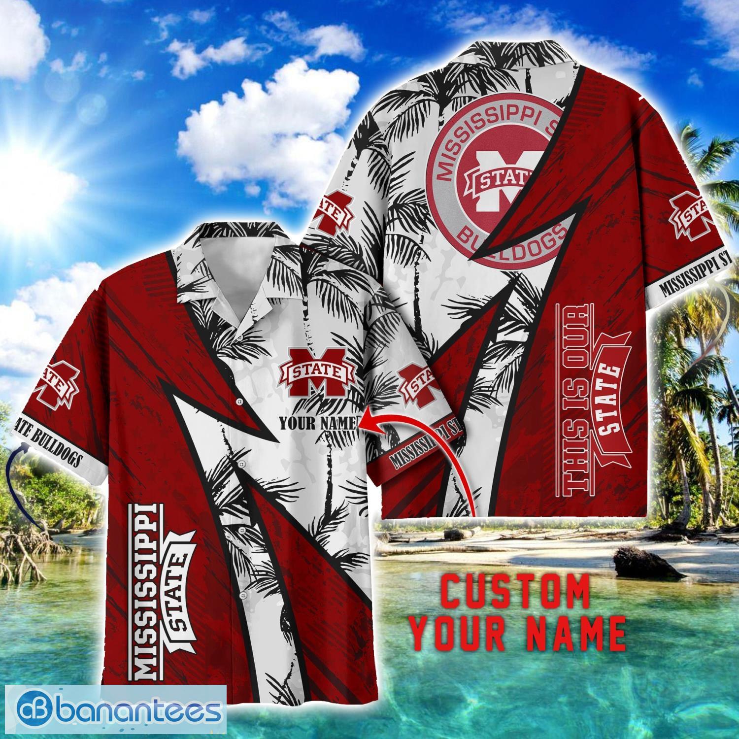 mississippi state bulldogs aop hawaiian shirt beach summer shirt personalized name for fans image Mississippi State Bulldogs AOP Hawaiian Shirt Beach Summer Shirt Personalized Name For fans Product Photo 1