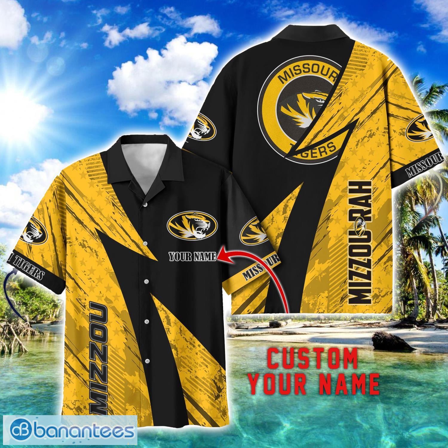 missouri tigers aop hawaiian shirt beach summer shirt personalized name for fans image Missouri Tigers AOP Hawaiian Shirt Beach Summer Shirt Personalized Name For fans Product Photo 1