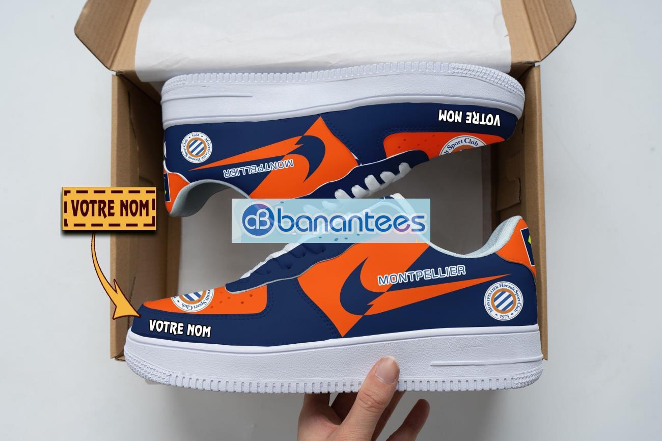 montpellier hsc air force shoes custom name gift for fans af1 sneakers image Montpellier HSC Air Force Shoes Custom Name Gift For Fans AF1 Sneakers Product Photo 1