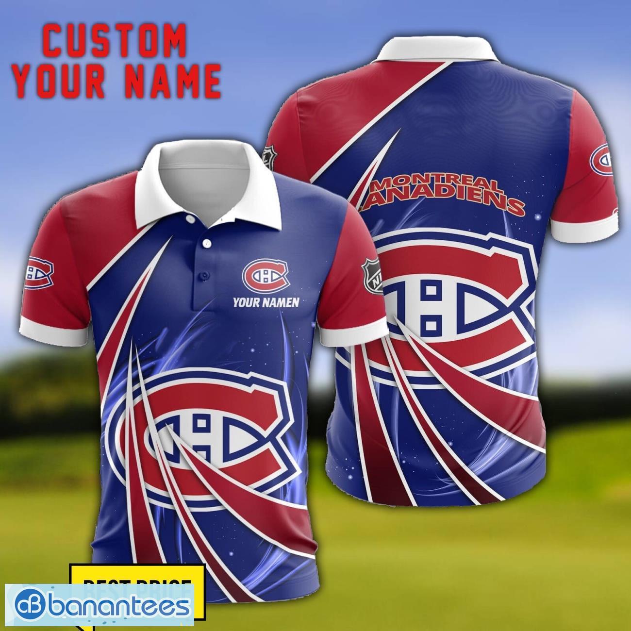 montreal canadiens personalized name 3d polo shirt gift for sport golf lover image Montreal Canadiens Personalized Name 3D Polo Shirt Gift For Sport Golf Lover Product Photo 1
