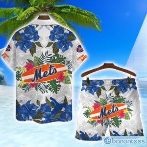 New York Mets MLB Summer Flower Pattern Tropical Hawaiian Shirt And Shorts Product Photo 2