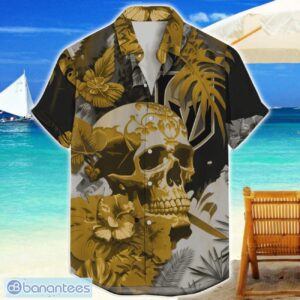 Vegas Golden Knights Skull Flower Hawaiian Shirt NHL Halloween Gift For Sports Fans Product Photo 1