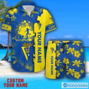 Cádiz CF Tropical Combo Hawaiian Shirt And Shorts Personalized Name For Fans Product Photo 1