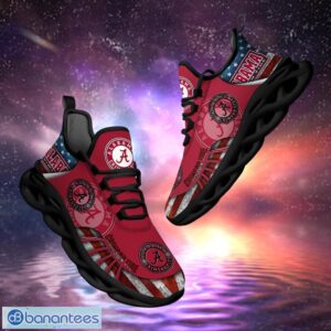 NCAA Alabama Crimson Tide Design Logo & America Flag Gift For Fans Max Shoes Product Photo 1