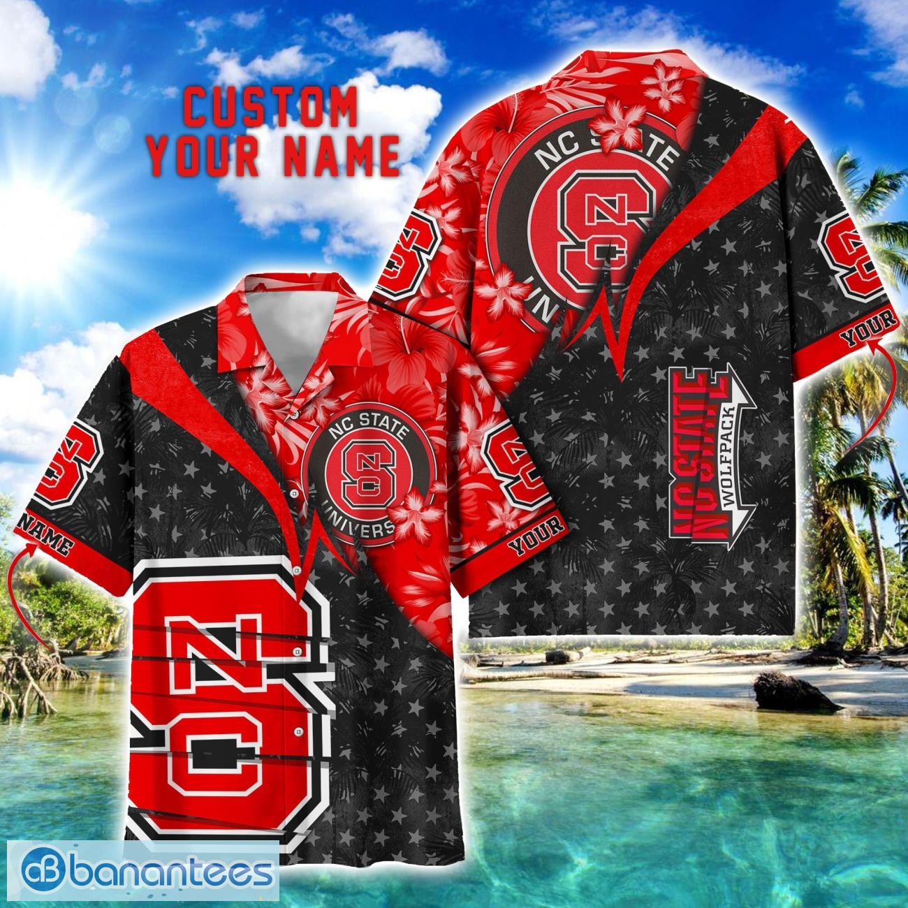 nc state wolfpack hawaii shirt vintage coconut pattern tropical hawaiian football beach shirts custom name image NC State Wolfpack Hawaii Shirt Vintage coconut Pattern Tropical Hawaiian Football Beach Shirts Custom Name Product Photo 1
