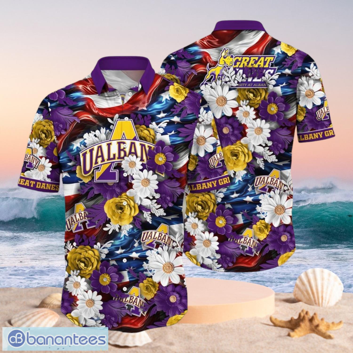 ncaa albany great danes design logo gift for fan independence day hawaii shirt full over print image NCAA Albany Great Danes Design Logo Gift For Fan Independence Day Hawaii Shirt Full Over Print Product Photo 1