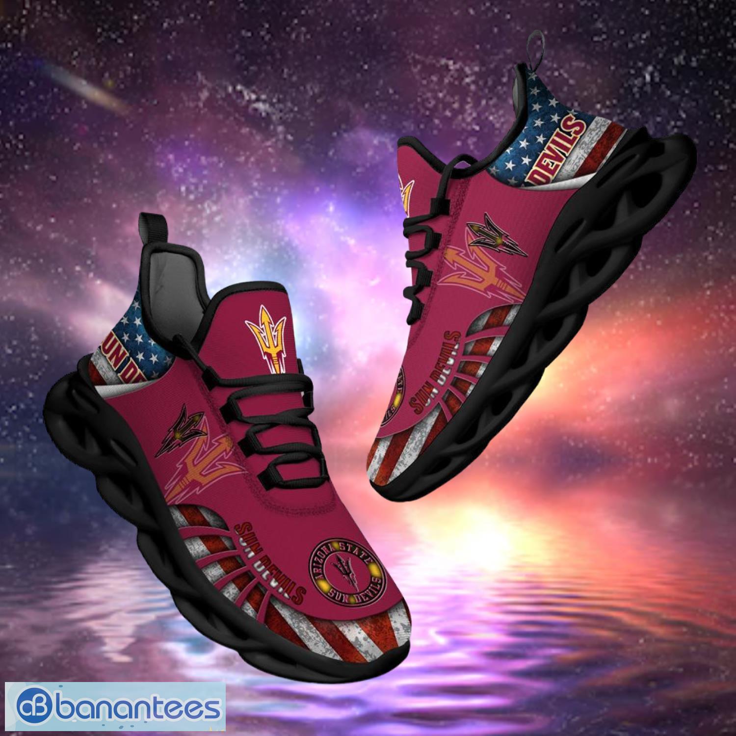 ncaa arizona state sun devils design logo america flag gift for fans max shoes image NCAA Arizona State Sun Devils Design Logo & America Flag Gift For Fans Max Shoes Product Photo 1