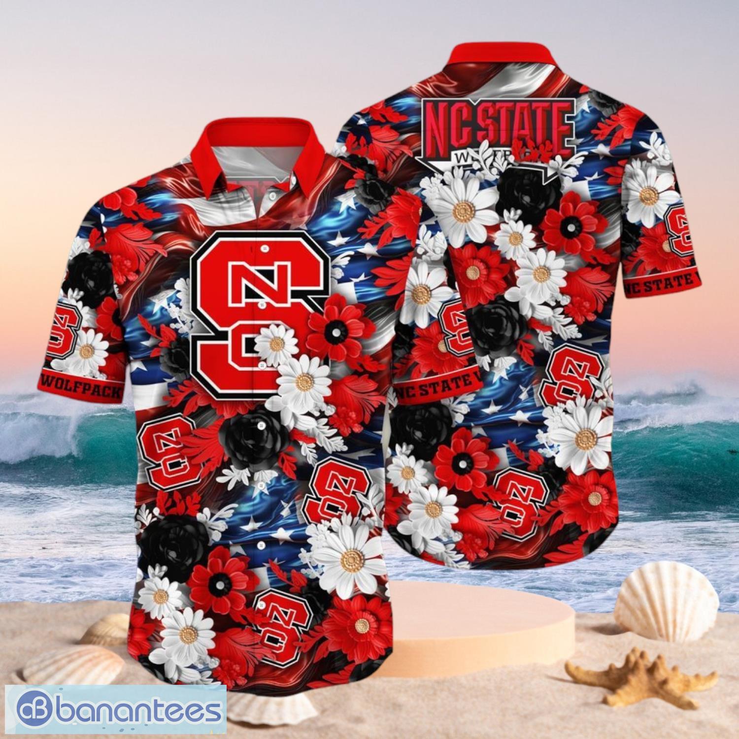 ncaa nc state wolfpack design logo gift for fan independence day hawaii shirt full over print image NCAA NC State Wolfpack Design Logo Gift For Fan Independence Day Hawaii Shirt Full Over Print Product Photo 1
