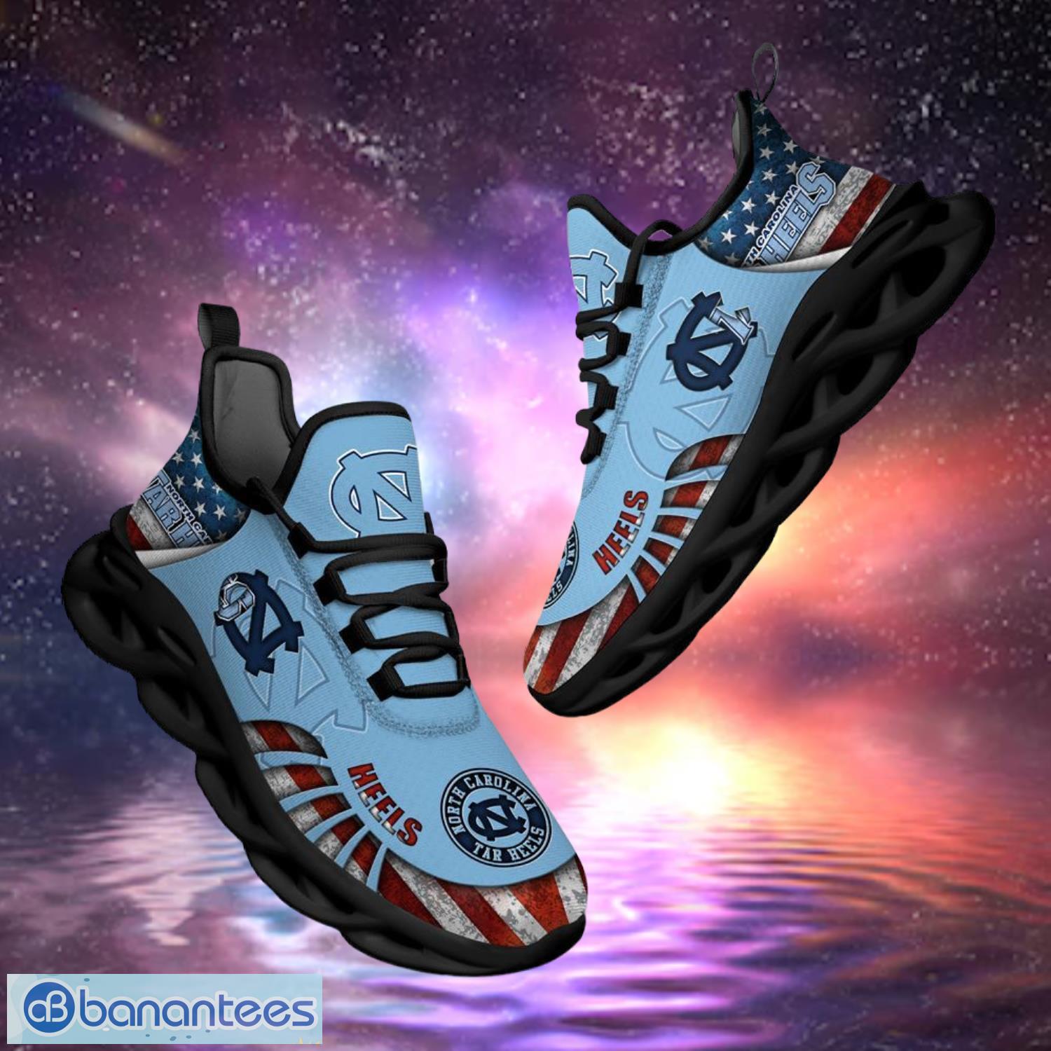 ncaa north carolina tar heels design logo america flag gift for fans max shoes image NCAA North Carolina Tar Heels Design Logo & America Flag Gift For Fans Max Shoes Product Photo 1