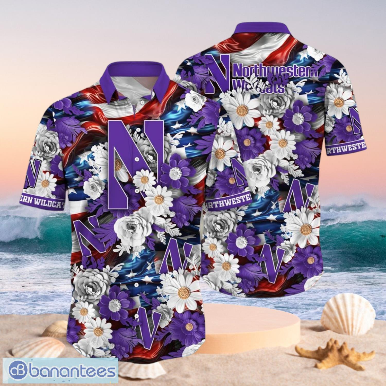 ncaa northwestern wildcats design logo gift for fan independence day hawaii shirt full over print image NCAA Northwestern Wildcats Design Logo Gift For Fan Independence Day Hawaii Shirt Full Over Print Product Photo 1
