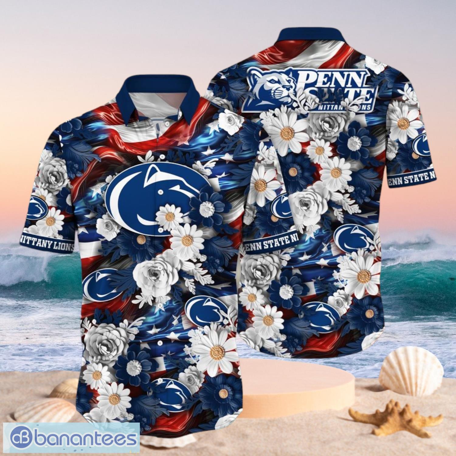 ncaa penn state nittany lions design logo gift for fan independence day hawaii shirt full over print image NCAA Penn State Nittany Lions Design Logo Gift For Fan Independence Day Hawaii Shirt Full Over Print Product Photo 1