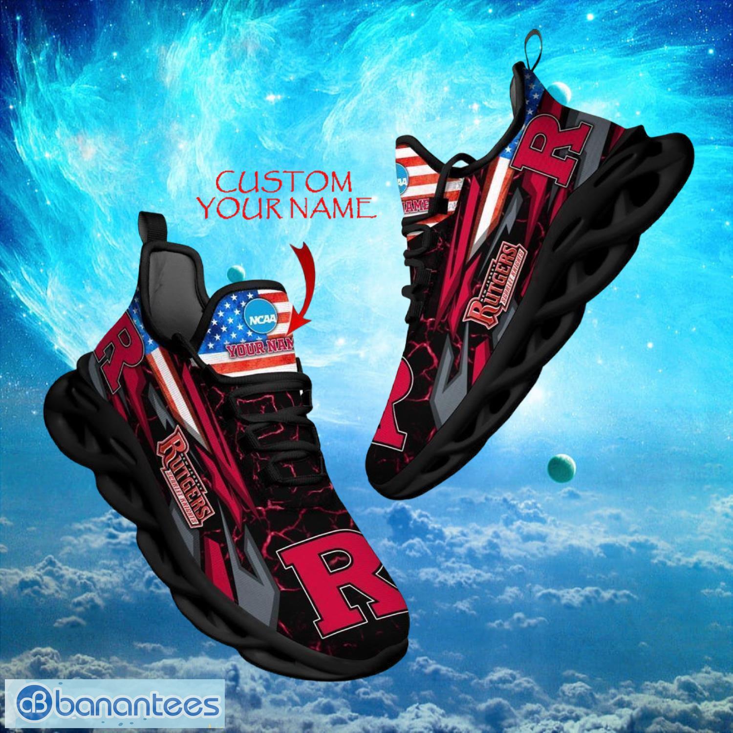 ncaa rutgers scarlet knights design for fans loves custom your name max soul shoes image NCAA Rutgers Scarlet Knights Design For Fans Loves Custom Your Name Max Soul Shoes Product Photo 1