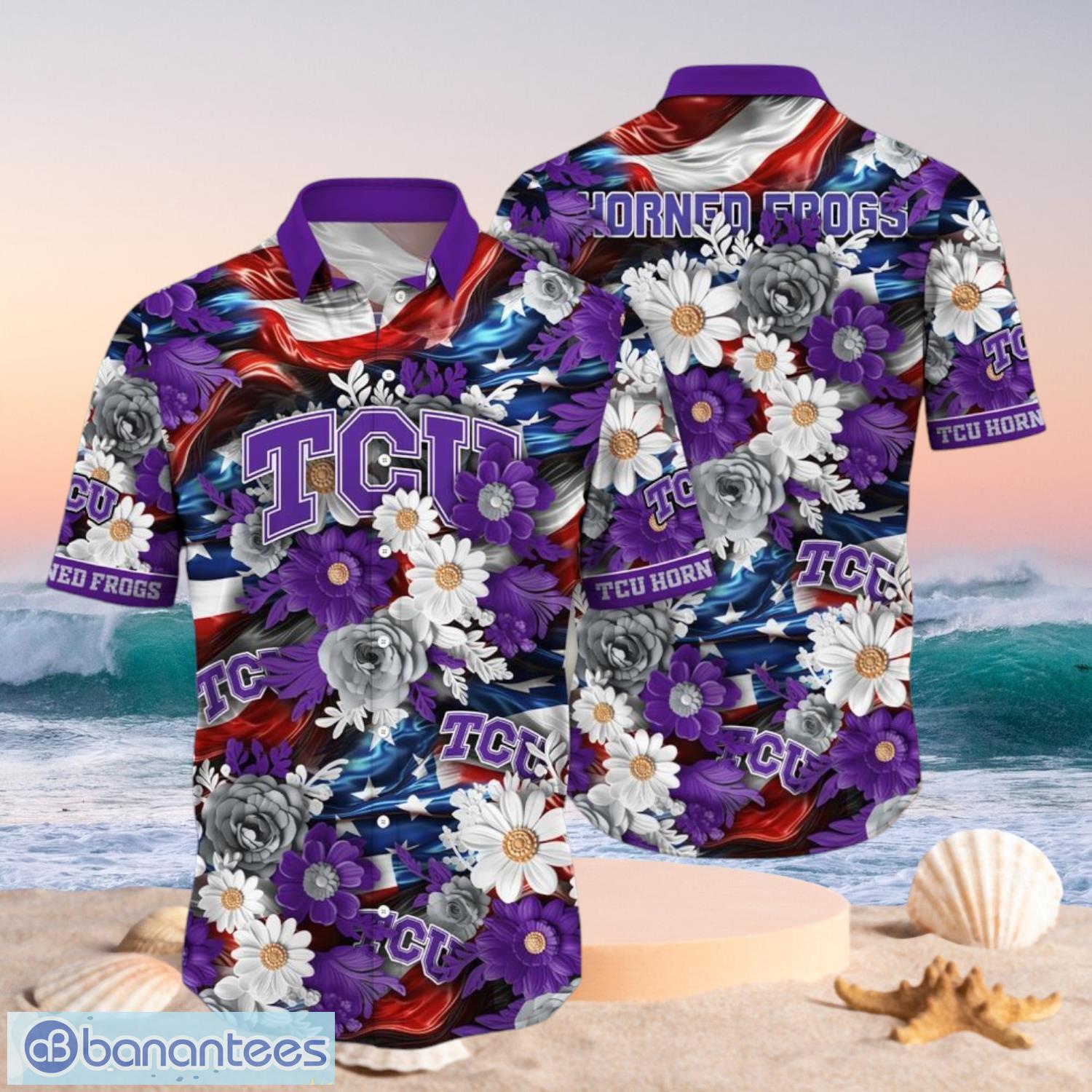 ncaa tcu horned frogs design logo gift for fan independence day hawaii shirt full over print image NCAA TCU Horned Frogs Design Logo Gift For Fan Independence Day Hawaii Shirt Full Over Print Product Photo 1