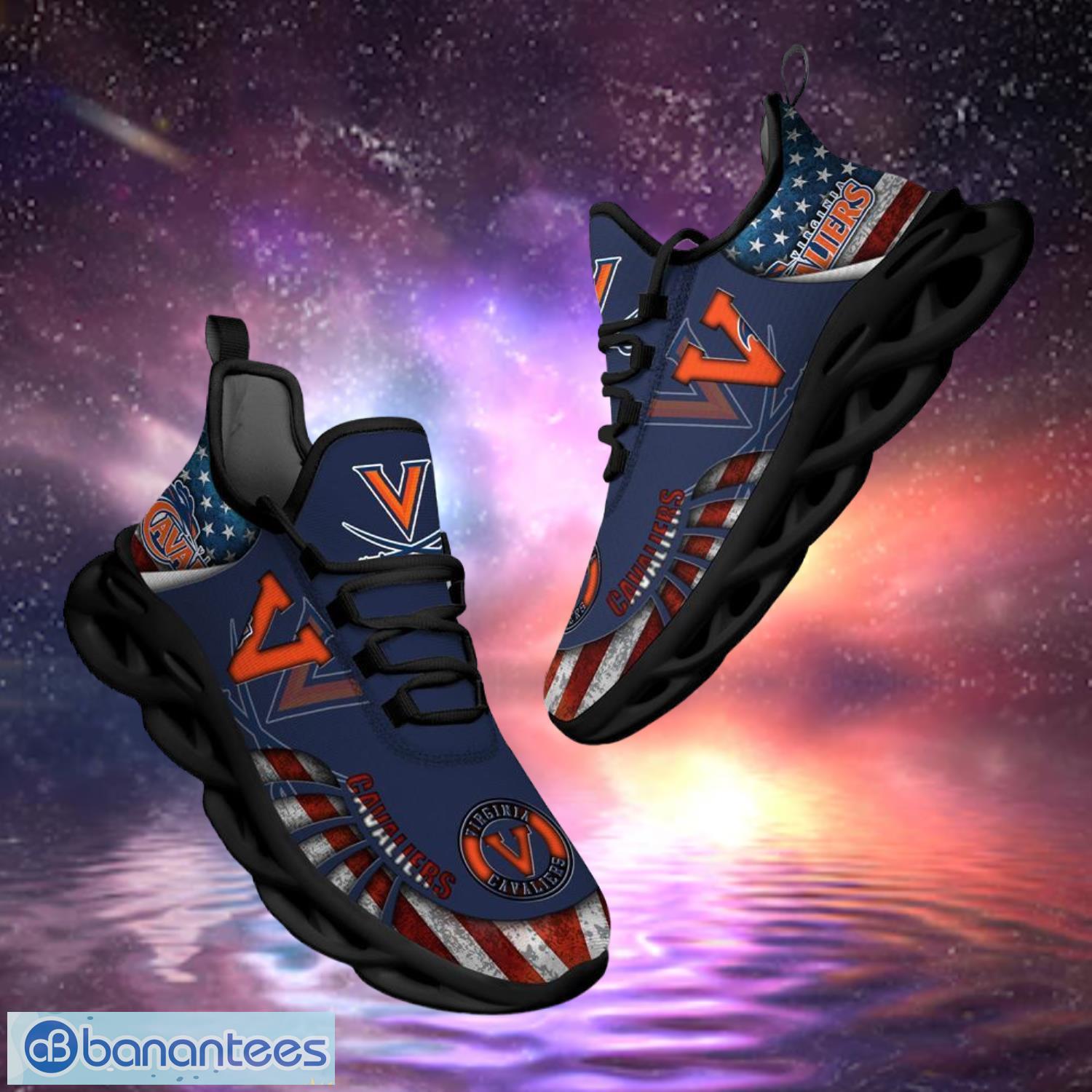 ncaa virginia cavaliers design logo america flag gift for fans max shoes image NCAA Virginia Cavaliers Design Logo & America Flag Gift For Fans Max Shoes Product Photo 1