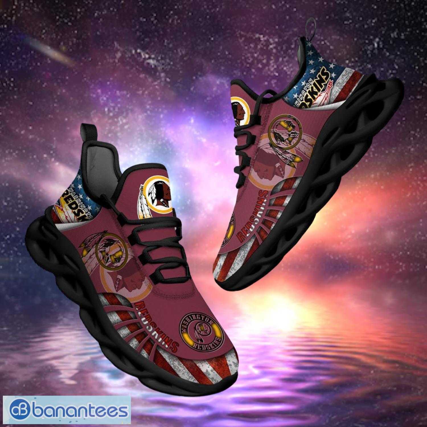 ncaa washington commanders design logo america flag gift for fans max shoes image NCAA Washington Commanders Design Logo & America Flag Gift For Fans Max Shoes Product Photo 1