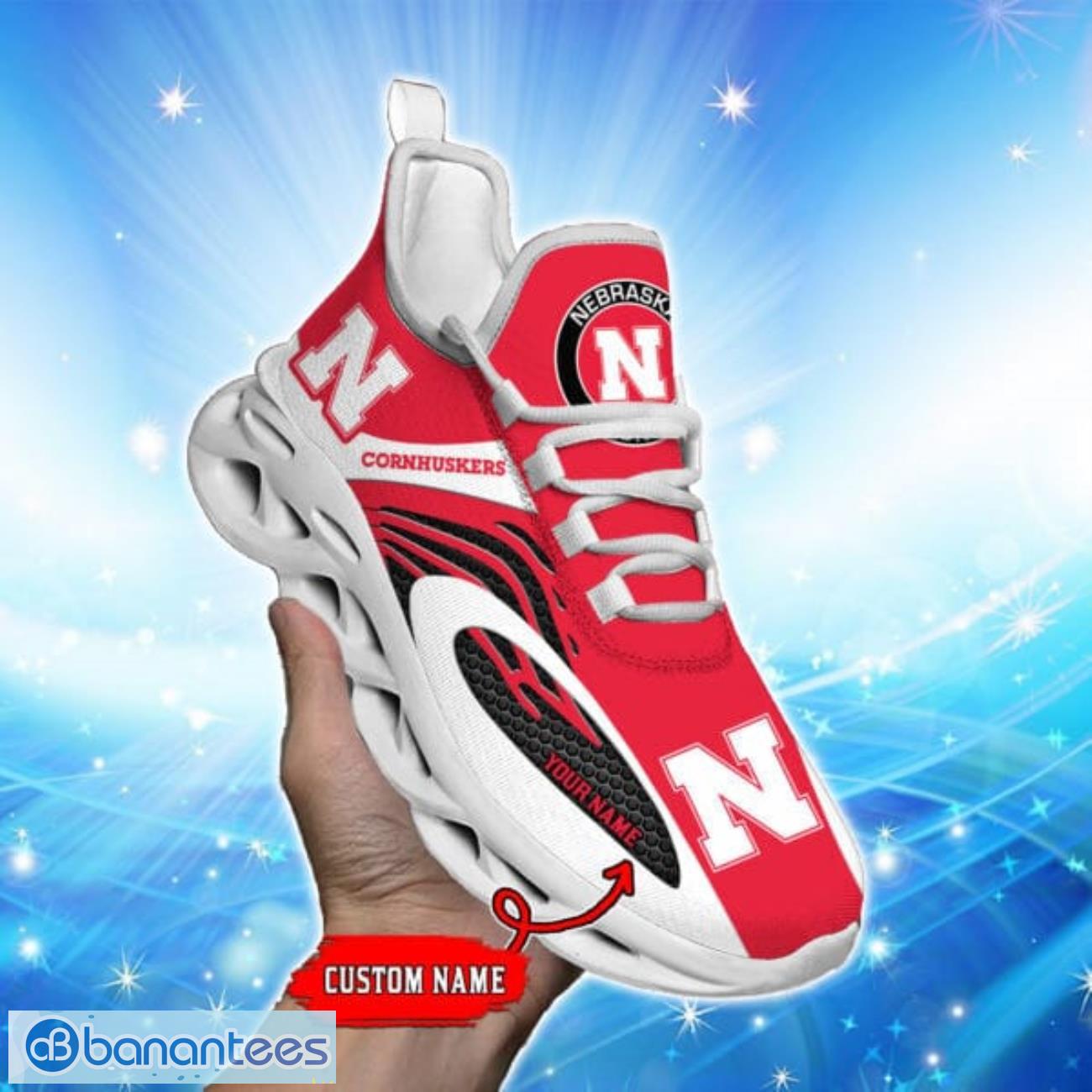 nebraska cornhuskers max soul shoes trending design for men women running sneakers gift image Nebraska Cornhuskers Max Soul Shoes Trending Design For Men Women Running Sneakers Gift Product Photo 1