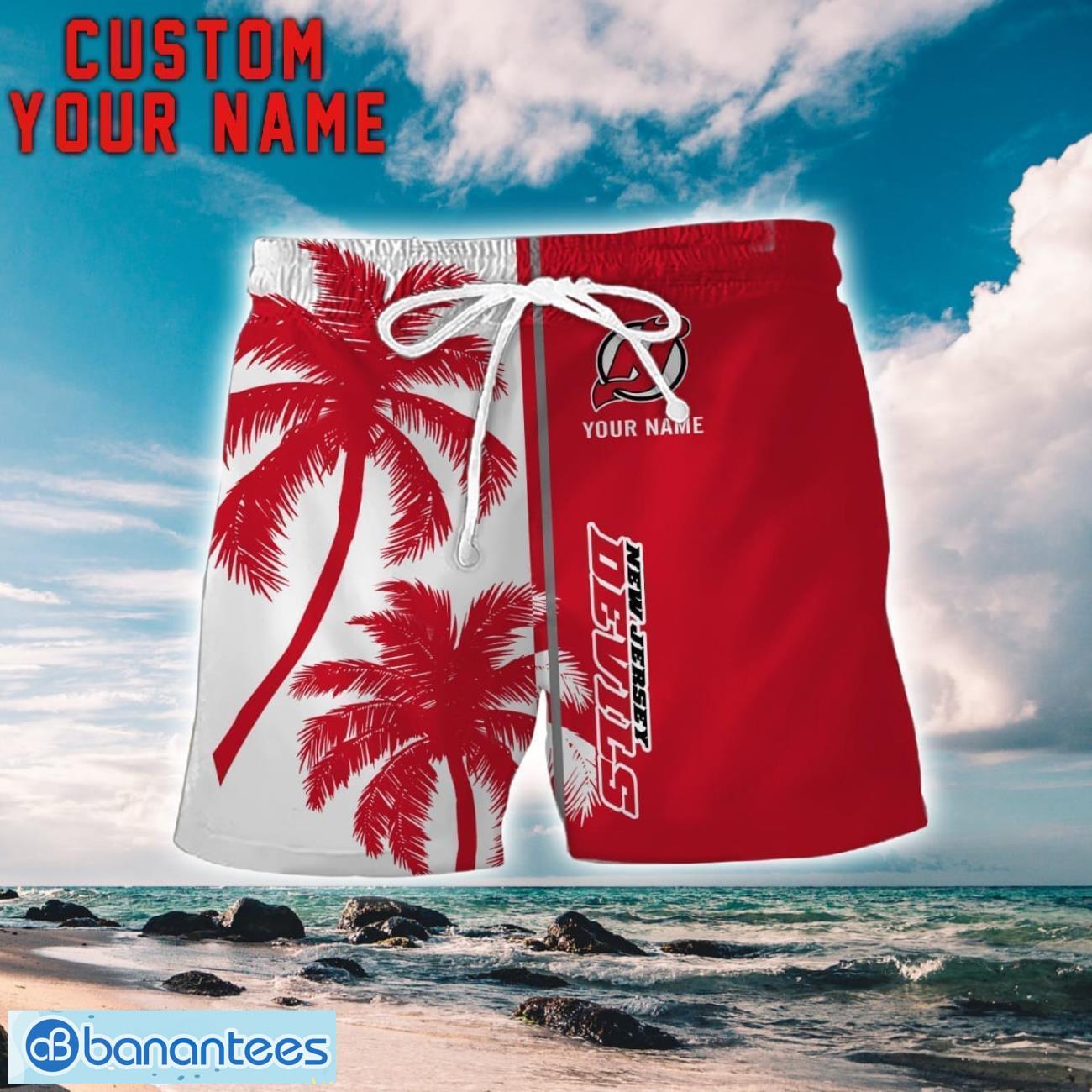 new jersey devils coconut pattern hawaiian shirt and shorts personalized name unique gift for summer 1 image New Jersey Devils Coconut Pattern Hawaiian Shirt And Shorts Personalized Name Unique Gift For Summer Product Photo 2