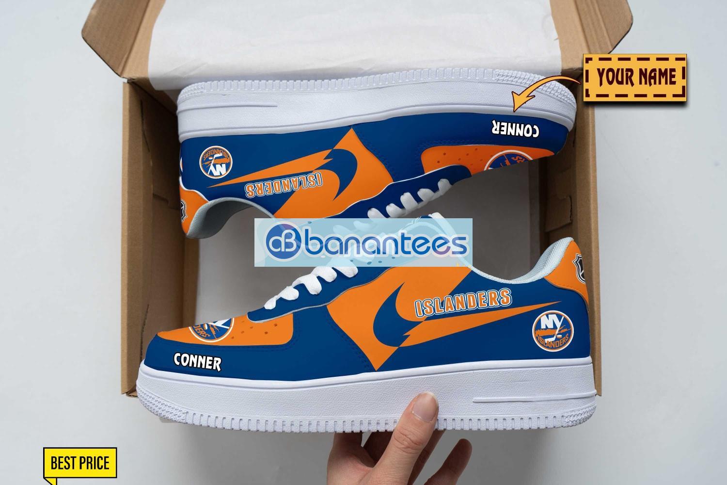 new york islanders air force shoes custom name gift for fans af1 sneakers image New York Islanders Air Force Shoes Custom Name Gift For Fans AF1 Sneakers Product Photo 1