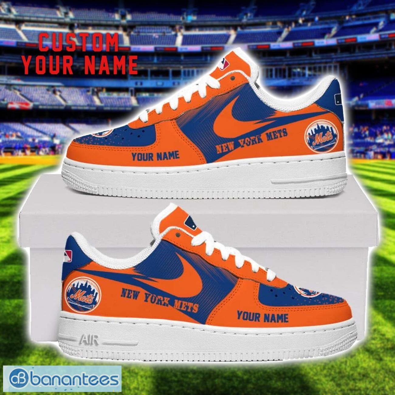new york mets air force shoes sneakers for men women gift custom name image New York Mets Air Force Shoes Sneakers For Men Women Gift Custom Name Product Photo 1