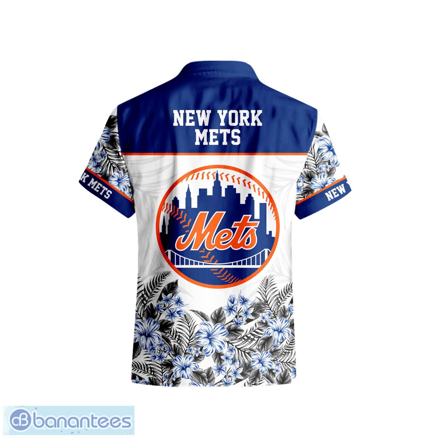 New York Mets Hibiscus Plumeria Flower 3D Printed Hawaiian Shirt New York Mets Hibiscus Plumeria Flower 3D Printed Hawaiian Shirt Product Photo 3