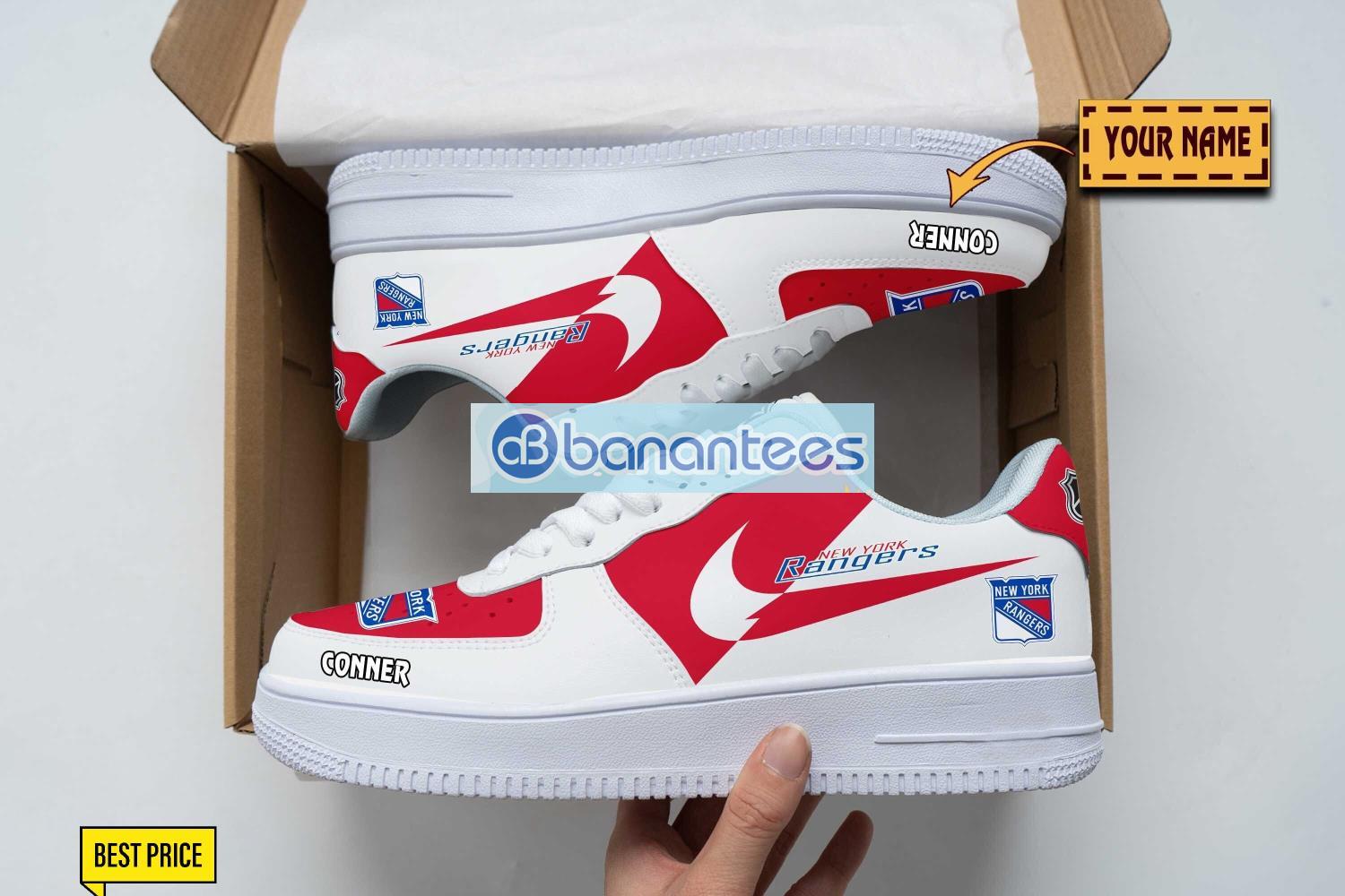 new york rangers air force shoes custom name gift for fans af1 sneakers image New York Rangers Air Force Shoes Custom Name Gift For Fans AF1 Sneakers Product Photo 1