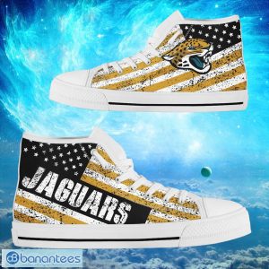 Jacksonville Jaguars Custom America Flag Italic Vintage Style High Top Shoes Product Photo 2