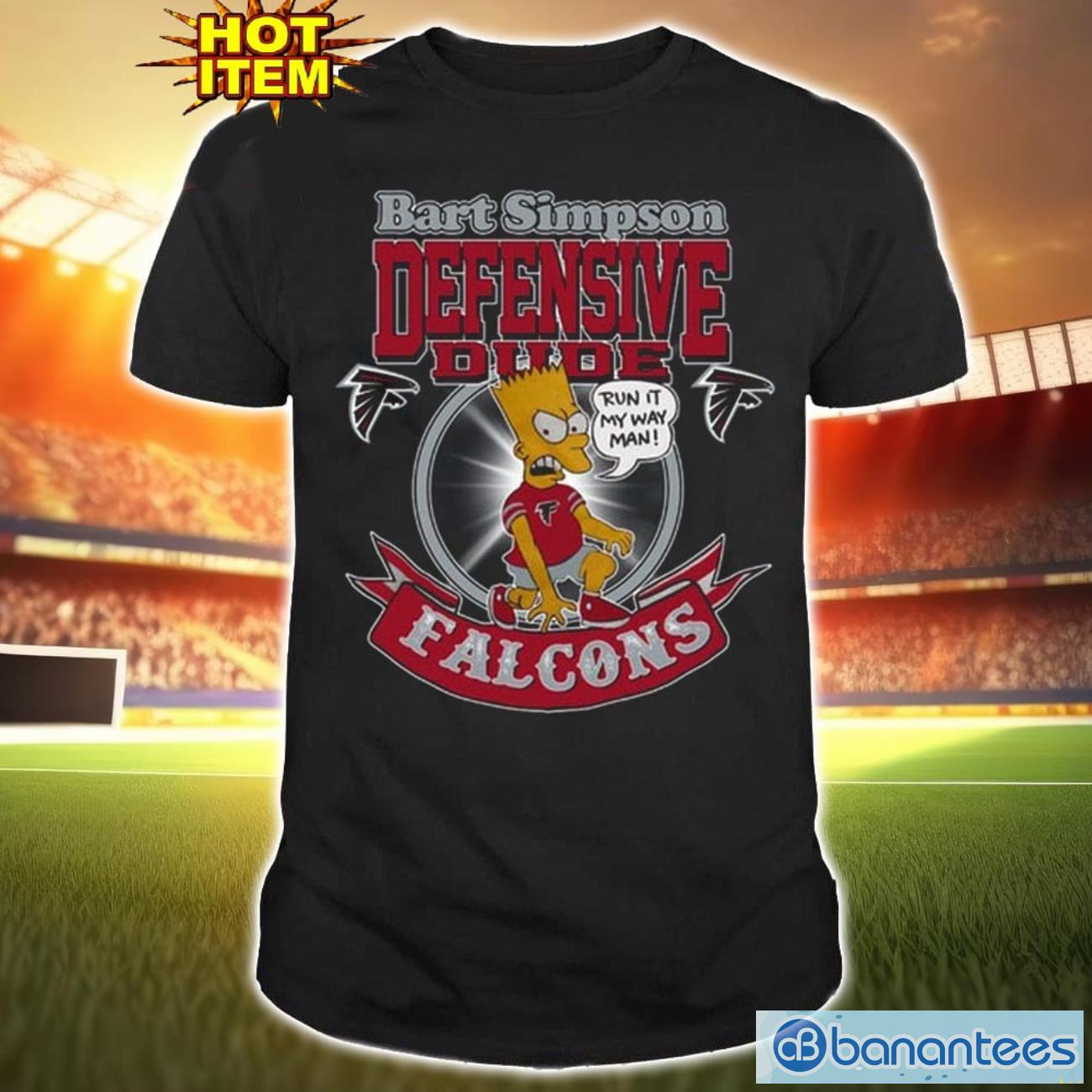 nfl atlanta falcons bart simpson defensive dude t shirt for fans image NFL Atlanta Falcons Bart Simpson Defensive Dude T Shirt For Fans Product Photo 1