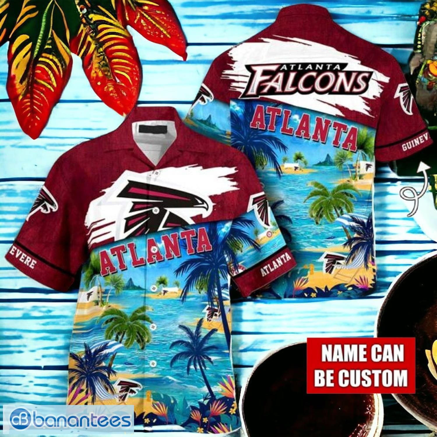 nfl atlanta falcons logo fans love custom your name hawaiian shirt full over print image NFL Atlanta Falcons Logo Fans Love Custom Your Name Hawaiian Shirt Full Over Print Product Photo 1