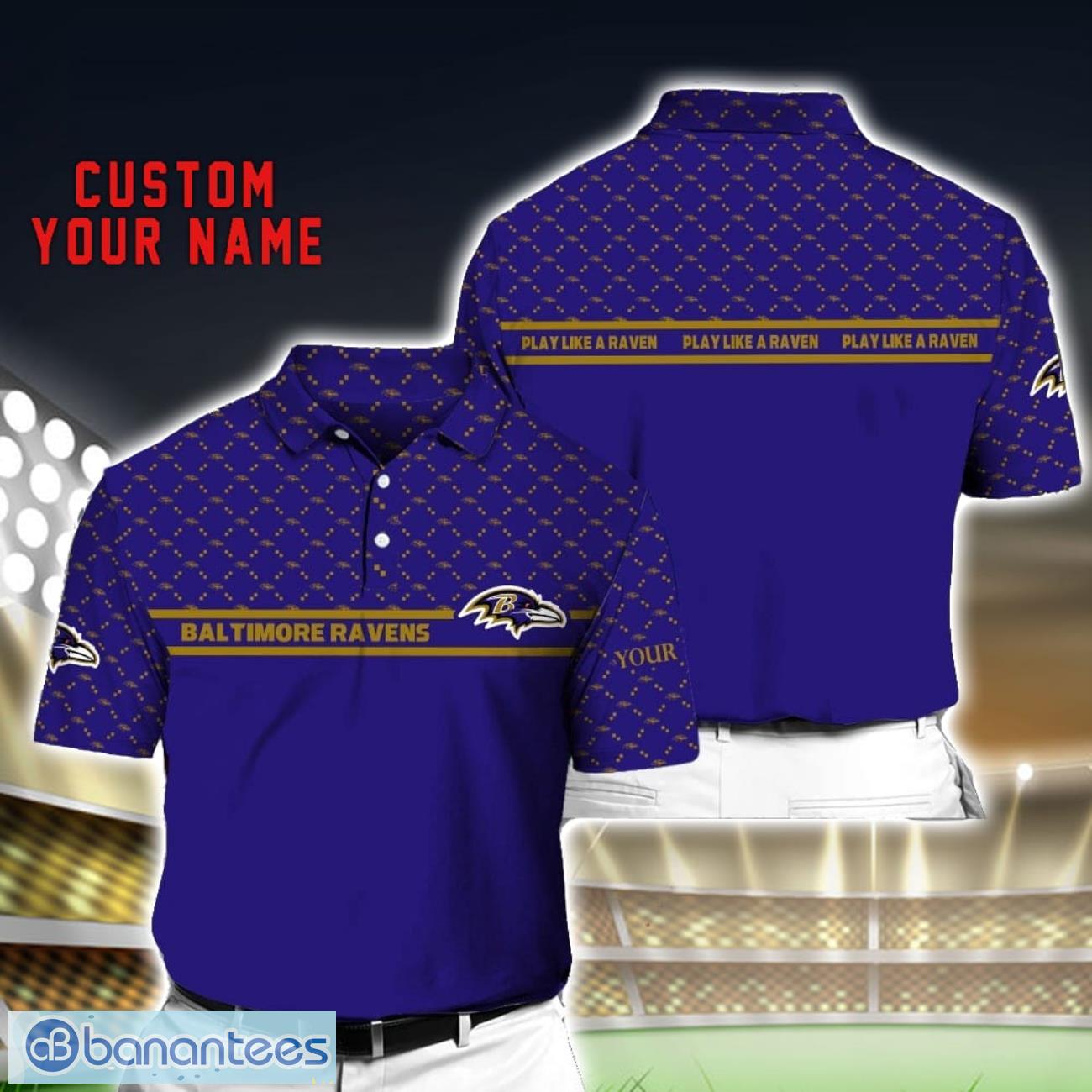 nfl baltimore ravens polo shirt custom name football fans gift image NFL Baltimore Ravens Polo Shirt Custom Name Football Fans Gift Product Photo 1