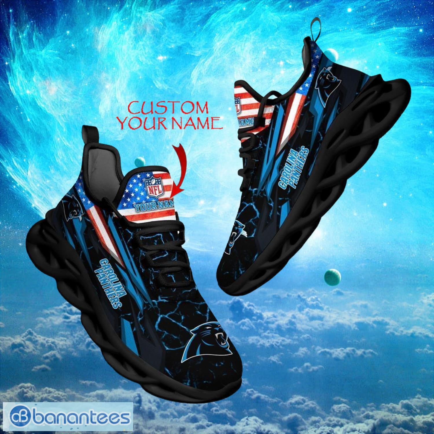 nfl carolina panthers design for fans loves custom your name max soul shoes image NFL Carolina Panthers Design For Fans Loves Custom Your Name Max Soul Shoes Product Photo 1