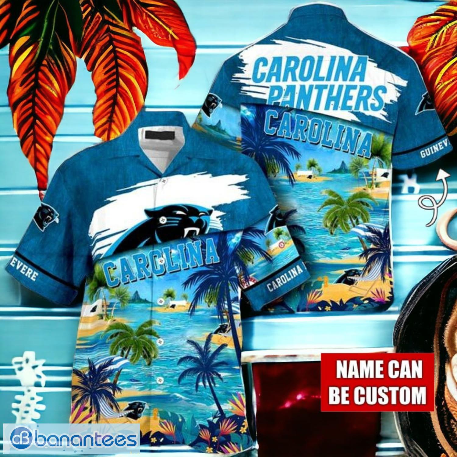 nfl carolina panthers logo fans love custom your name hawaiian shirt full over print image NFL Carolina Panthers Logo Fans Love Custom Your Name Hawaiian Shirt Full Over Print Product Photo 1