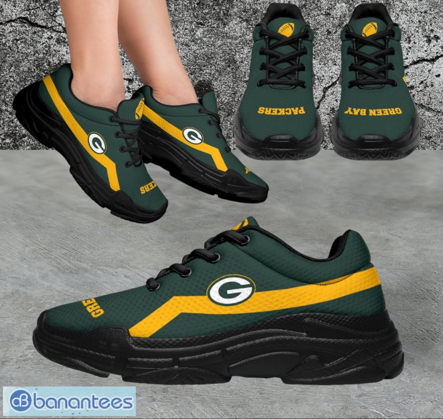 nfl green bay packers custom simple logo for fans sneakers shoes image NFL Green Bay Packers Custom Simple Logo For Fans Sneakers Shoes Product Photo 1
