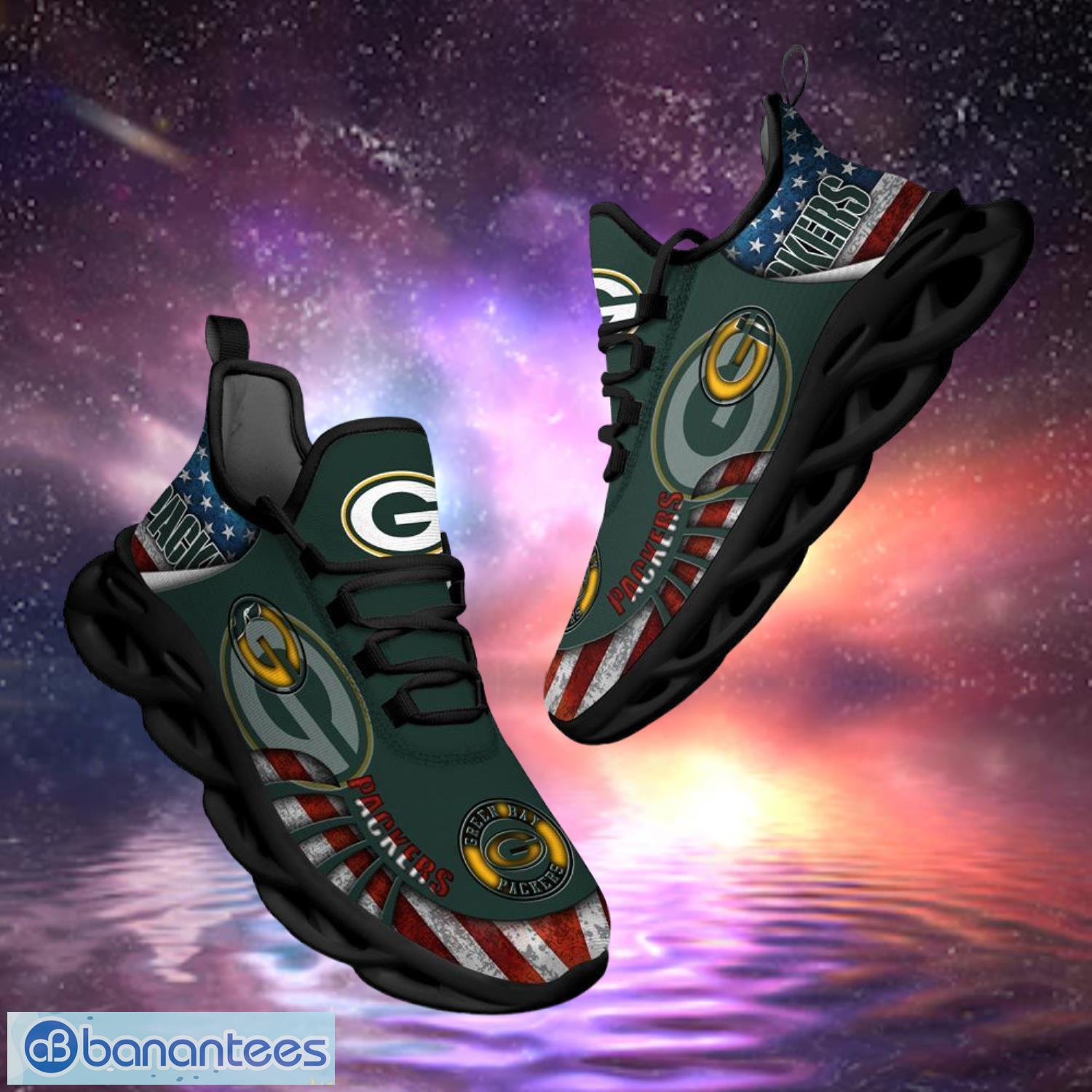 nfl green bay packers design logo america flag gift for fans max shoes image NFL Green Bay Packers Design Logo & America Flag Gift For Fans Max Shoes Product Photo 1