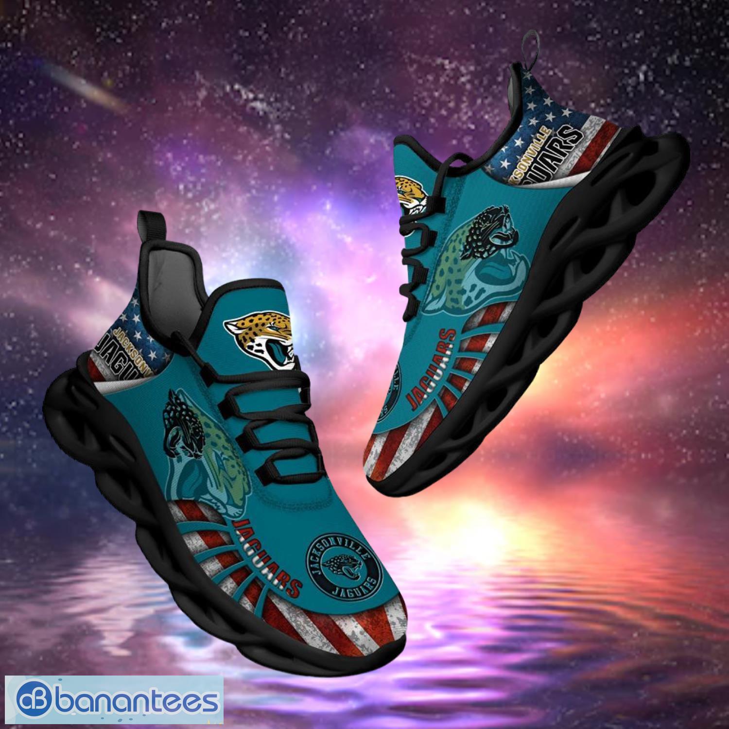 nfl jacksonville jaguars design logo america flag gift for fans max shoes image NFL Jacksonville Jaguars Design Logo & America Flag Gift For Fans Max Shoes Product Photo 1